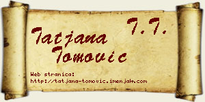 Tatjana Tomović vizit kartica